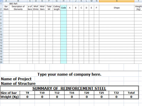 Download FREE Bar Bending Schedule Template in Excel Format