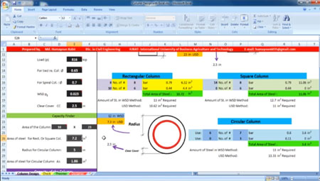 Engineering column Design Excel spreadsheet Download