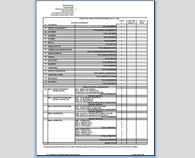 Construction Estimate CSI Template