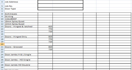 Download FREE Fixing TakeOff Sheet