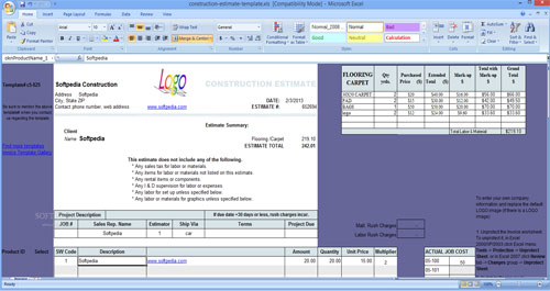 Download FREE Construction Estimate Template in Excel Format