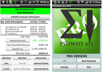 The Estimate All Pro app