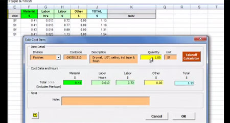 Construction Estimator - using the Construction’s “MasterFormat”