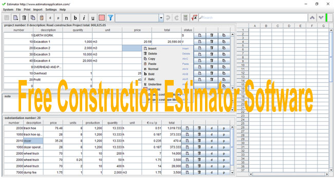 Download Construction Estimator Software free