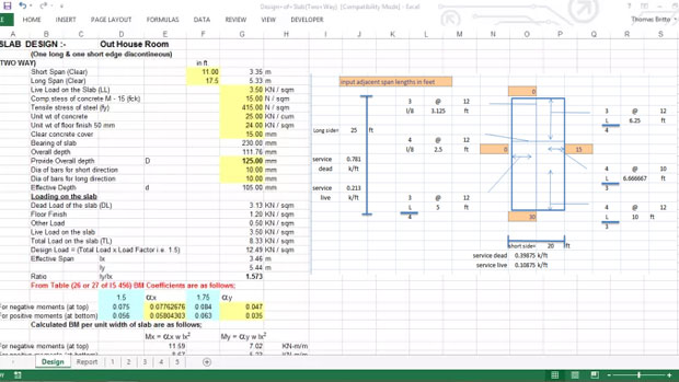 Download Two way Slab Design Excel Sheet Template for FREE