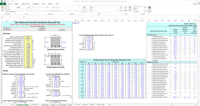 Download Reinforced Concrete Design Spreadsheet