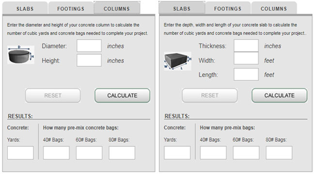 Online Concrete Calculator by ConcreteNetwork