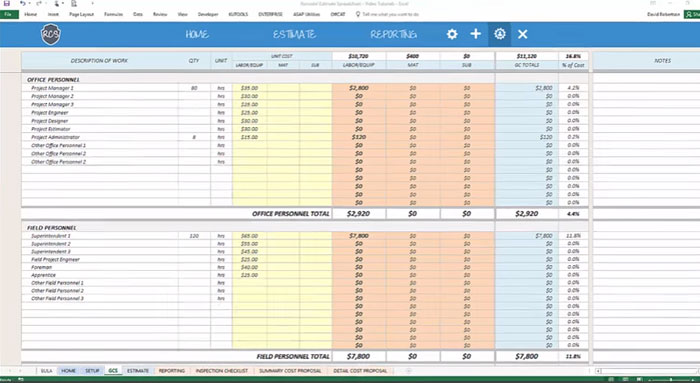 Review and Download Remodel Cost Estimating Spreadsheet