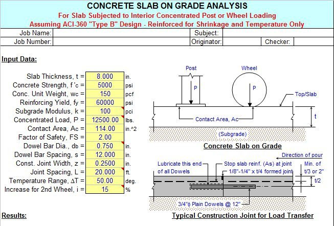 concrete slab on grade sheet