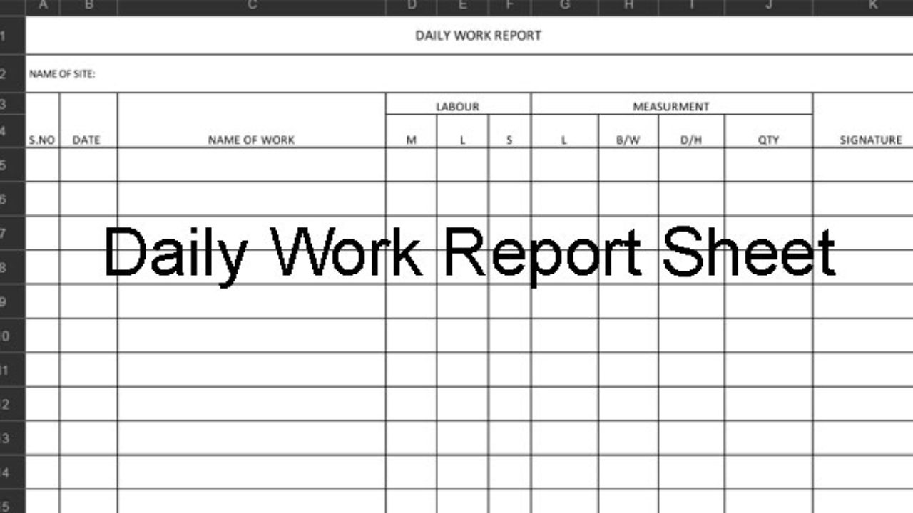 Download Excel Template For Daily Construction Work Report