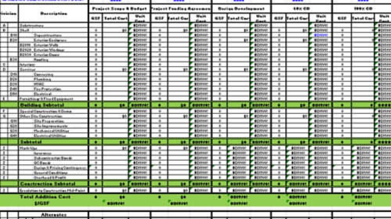 Download Free Construction Estimate Template in Excel - ConstructUpdate.com