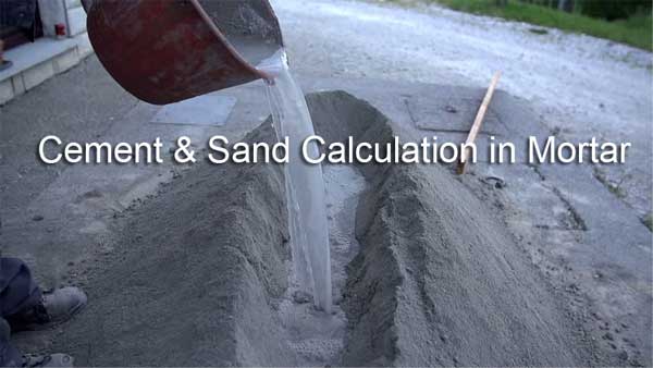 cement and sand calculation in mortar
